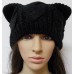 WOMEN CUTE EARS CAT KITTEN ANIMAL CROCHET BEANIE BERET KNIT WINTER WARM CAP HAT   eb-46735470
